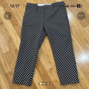 Banana Republic Navy and White Patterned Cropped Pants